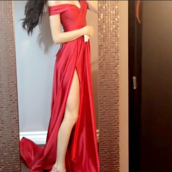 Hot red maxi dress